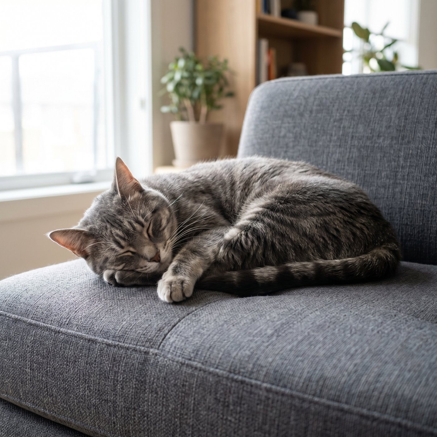 Un gatto rilassato nel suo spazio
